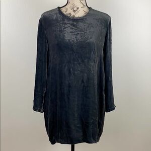 RHIE Pintuck Pleated Velvet Mini Dress Size 4 Grey